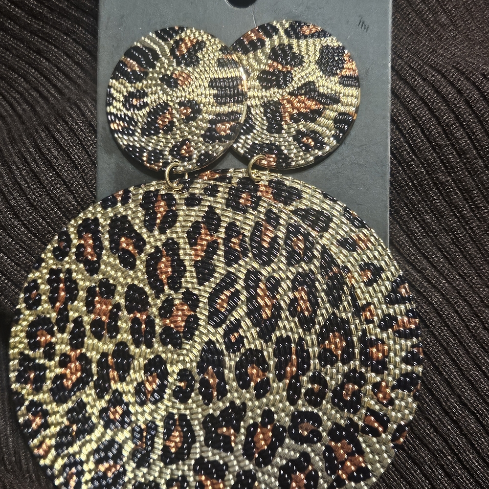 Leopard Print Statement Earrings